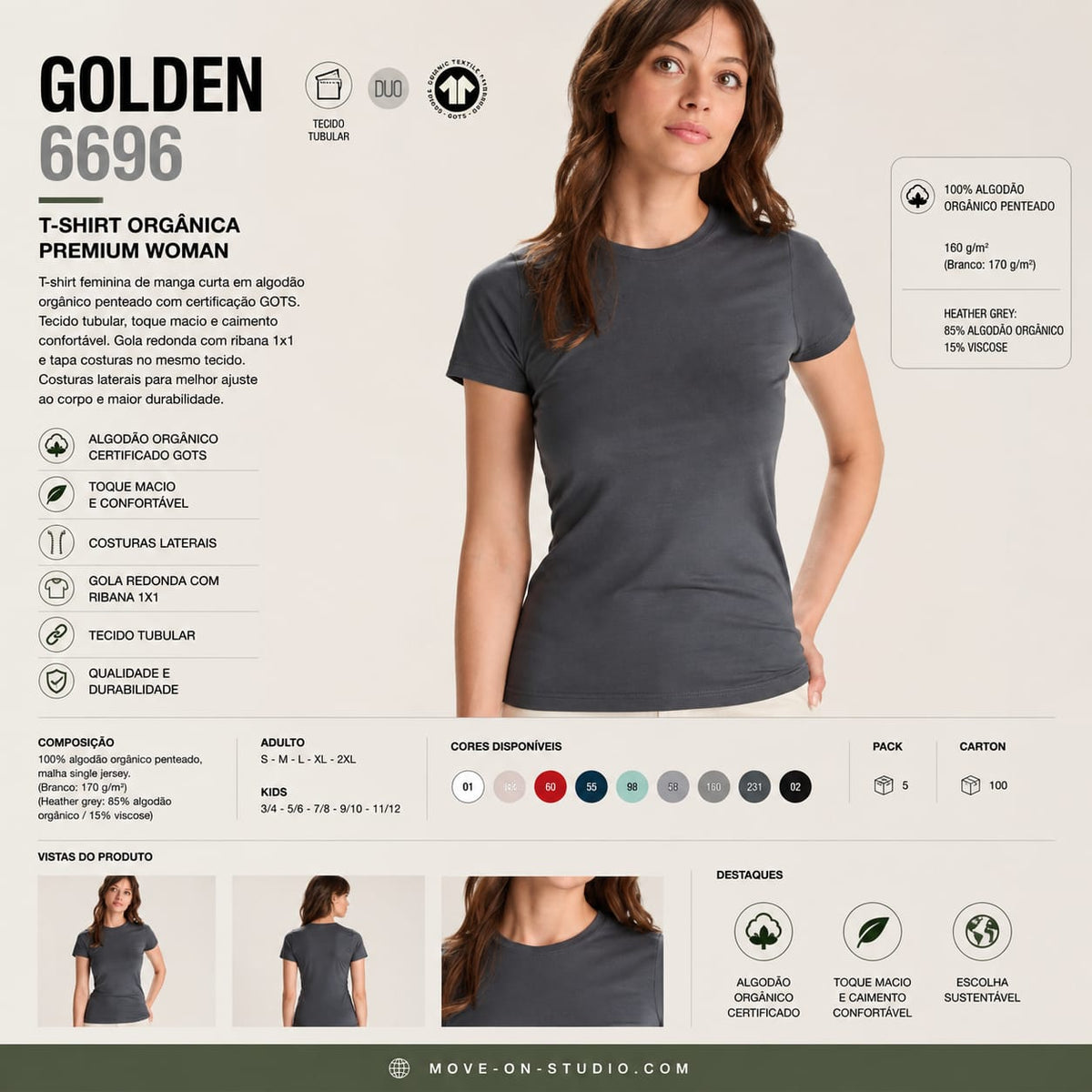 T-shirt Golden woman 6696